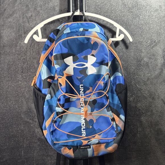 Under Armour UA Hustle Sport Unisex Camo 15" Laptop Backpack ~ Blue / Orange Use - Picture 16 of 16
